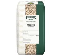Fuchs Professional - Pepe bianco intero | 1 kg in sacchetto riciclabile | Essiccato delicatamente al sole, per condire salse leggere | Qualità professionale per professionisti Ho.re.ca e ristoranti