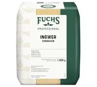 Fuchs Professional - Zenzero macinato | 1000 g in sacchetto grande | Spezia piccante per piatti al curry e chutney | Per professionisti Ho.re.ca e ristoranti