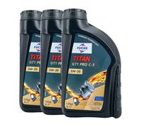 FUCHS Titan GT1 Pro C-3 SAE 5W-30 Olio Motore VW 504 00 BMW LONGLIFE-04, 3x1 Lt.