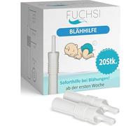 FUCHSI Tubicini Antigas per Neonati 10 & 20 Pezzi - Sollievo efficace per i neonati con gas | Completamente senza farmaci Sollievo delicato per coliche (20 PEZZI)