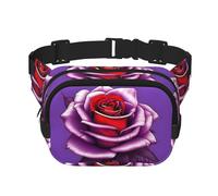 Fuchsia Rose - Marsupio quadrato a doppio strato con cinghia regolabile per attività all'aperto, nero, taglia unica, Nero , Taglia unica