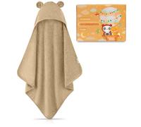 FUCHSUNDPANDA Asciugamano con cappuccio per bambini Fuchs&Panda® in 100% bambù extra morbido (Beige Mojave)