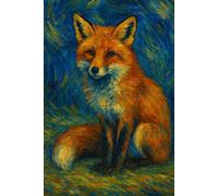 Fuchszeit - Notizbuch für kluge Gedanken: Van-Gogh-Stil | Für Ideen, Listen & kreative Impulse