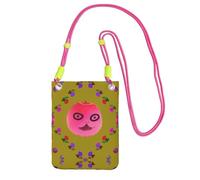 Fuchusia Carry Crossbody Purse - Funny Face Peach Print Strap Mobile Phone Bag, Perfetto per Shopping e Attività all'aperto