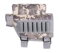 Fucile Buttstock, tampone di guancia per Fucile, Battuta d'arcolla a Caccia con 7 Conchiglie guancia a poggiapultura Cartuccia Cartuccia Porta Portano Supporto, Grigio