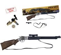 Fucile Cowboy 8 Colpi Doppia Canna Sceriffo Parti Metallo Tracolla Caricatore