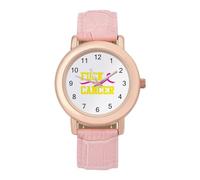 Fuck Breast Cancer1 Orologio da polso da donna, elegante, analogico, al quarzo, cinturino in pelle, Stile:, regular, Cinturino
