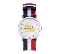 Fuck Breast Cancer1 Orologio sportivo per uomo donna cinturino in nylon orologio da polso analogico al quarzo, Stile:, regular, Cinturino