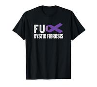 Fuck Cystic Fibrois Awareness Month Ribbon Support Squad Maglietta