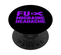 Fuck Emicrania Mal di testa Camicia - Emicrania Cefalea Consapevolezza PopSockets PopGrip Adesivo