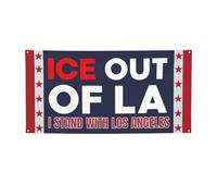 Fuck Ice I Stand With LA Banner Sign 2x4 Ft LA Strong Banner Ice Out Of LA Flag con 4 occhielli in metallo P26