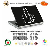 Fuck Off dito medio adesivo notebook tablet sticker pvc black white cropped