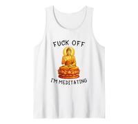 Fuck off I'm Meditating Meditation Meme Buddha Adult Humor Canotta