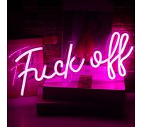 Fuck Off Insegna al Neon Parola Rosa LED Insegne luminose da Parete al Neon Acrilico USB Luci al Neon Per Camera da letto Lettera Lampada al Neon Segno per Bar Pub Decorazioni per la Casa 17'' x 8''