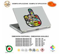 Fuck off sticker bomb notebook Dito Medio adesivo scontornato tablet print pvc