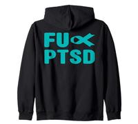 Fuck PTSD Shirt - Consapevolezza del Disturbo da Stress Post traumatico Felpa con Cappuccio