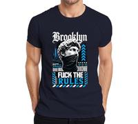 Fuck The Rules - Maglietta da uomo con statua di David, blu navy, L