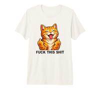 Fuck This Shit Silly Funny Cat Middle Finger Cat Meme Adult Maglietta Premium