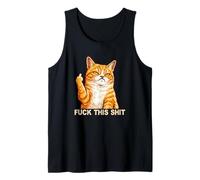 Fuck This Shit Silly Orange Cat Middle Finger Cat Meme Adult Canotta