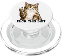 Fuck This Shit Silly Tabby Cat Middle Finger Cat Meme Adult PopSockets PopGrip per MagSafe