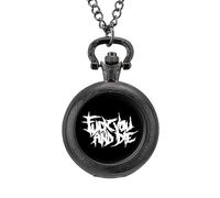 Fuck You and Die orologio da tasca vintage in lega con ciondolo orologio collana regalo per uomo donna, Stile nero, misura unica