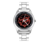 Fuck You Pay Me - Orologio da polso al quarzo, in acciaio inox, con numeri arabi, unisex, Stile:, regular, MHXYZHW