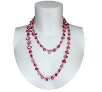Fucsia Rosa Collana Lunga Madreperla,perle,pietre Dure,cristalli da donna M/29