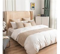 Fudaiki Runner da Letto Runner Trapuntato Matrimoniale Copriletto Corridore Liscio Classico Antico per Alberghi Hotel Camere Letti 180 x 45cm per 150cm Letto Beige