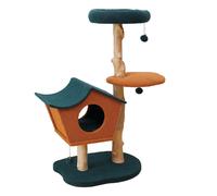 Fudajo Albero tiragraffi 114 cm con pelliccia e tronchi in legno di pero