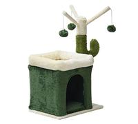 Fudajo Albero tiragraffi a forma di cactus 70cm con sisal di 4 mm Con casetta per gatti e 3 palline
