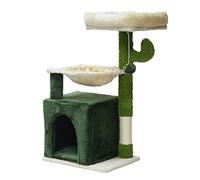 Fudajo Albero tiragraffi a forma di cactus 75cm con sisal di 4 mm Con amaca e casetta per gatti