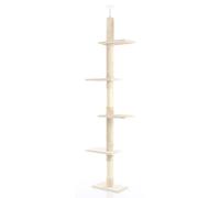 Fudajo Albero tiragraffi a soffitto beige 230-276cm Altezza regolabile Gatti