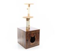 Fudajo Albero tiragraffi Design Mobile in legno Tiragraffi e toilette gatti 2in1