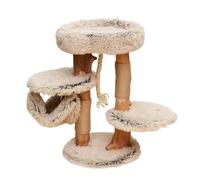 Fudajo Albero tiragraffi di design 87,5 cm con peluche e tronco in legno di pero
