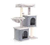Fudajo Albero tiragraffi grigio con sisal 89,5cm Con 2 nicchie 2 casette per gatti