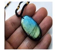 FUDGIO Collana in Labradorite Naturale Ruvida in Cristallo Naturale Collana con Ciondolo a Luce Blu Collana a Forma Irregolare Collana Yoga Collana Uomo Donna energia