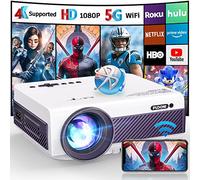 Fudoni 5G WiFi Native 1080P Outdoor Proiettore 1000L Supporto 4K Portatile Film Proiettore con Schermo e Max 300 pollici per iOS/Android/Laptop/TV Stick/HDMI/USB/USB VGA/TF