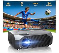 FUDONI Proiettore con WiFi e Bluetooth, supporto 4K esterno 18000L Proiettore HD 1080P Max Display da 300 pollici, proiettore Home Theater portatile per film video compatibile con USB/HDMI/iOS/Android