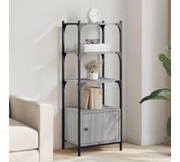 FUDUGEHMIOFWFJJ 3 Shelf Bookcase Gray Sonoma 41x30x109.5cm Multilayer Wood - Modern Storage Shelf for Living Room Office Sturdy, Adjustable Feet, Spacious Design for Books & Decor