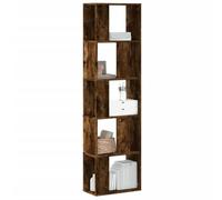 FUDUGEHMIOFWFJJ 5-Shelf Bookcase in Smoked Oak Finish 45x23.5x162.5cm - Multilayer Wood Storage Shelf for Living Room Office Durable, Spacious & Easy to Clean Modern Bookshelf