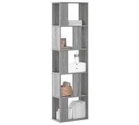 FUDUGEHMIOFWFJJ 5-Shelf Bookcase, Sonoma Gray Multilayer Wood Bookshelf 45x23.5x162.5cm, Modern Storage Shelf for Living Room & Office, Sturdy Spacious Design for Books, Decor & Collectibles