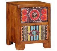 FUDUGEHMIOFWFJJ Acacia Wood Nightstand 35x35x45 cm Solid Wood Bedside Table with Storage Shelf for Bedroom Living Room Modern End Table with Sturdy Legs