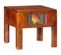 FUDUGEHMIOFWFJJ Acacia Wood Nightstand 40x40x36 cm Solid Wood Bedside Table with Storage Shelf for Bedroom Living Room Modern End Table with Amber Finish