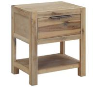 FUDUGEHMIOFWFJJ Acacia Wood Nightstand with Drawer 40x30x48 cm Rustic Bedside Table Solid Wood End Table with Storage Shelf for Living Room Bedroom