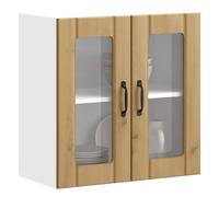 FUDUGEHMIOFWFJJ ante cucina,dogane,pensile bagno bianco,pensile con scolapiatti,Pensile da Cucina con Porta in Vetro Lucca Rovere ArtigianalePer l'uso in cucina