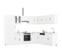 FUDUGEHMIOFWFJJ ante cucina,dogane,pensile bagno bianco,pensile con scolapiatti,Set Mobili da Cucina 14 pz Lucca Bianchi Legno MultistratoPer l'uso in cucina