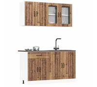 FUDUGEHMIOFWFJJ ante cucina,dogane,pensile bagno bianco,pensile con scolapiatti,Set Mobili da Cucina 4 pz Kalmar Legno Vecchio in TruciolatoPer l'uso in cucina