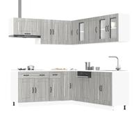 FUDUGEHMIOFWFJJ ante cucina,dogane,pensile bagno bianco,pensile con scolapiatti,Set Mobili da Cucina 11 pz Kalmar Grigio Sonoma in TruciolatoPer l'uso in cucina