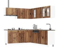 FUDUGEHMIOFWFJJ ante cucina,dogane,pensile bagno bianco,pensile con scolapiatti,Set Mobili da Cucina 11 pz Porto Legno Antico in TruciolatoPer l'uso in cucina