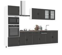 FUDUGEHMIOFWFJJ ante cucina,dogane,pensile bagno bianco,pensile con scolapiatti,Set Mobili da Cucina 7 pz Kalmar Neri Legno MultistratoPer l'uso in cucina